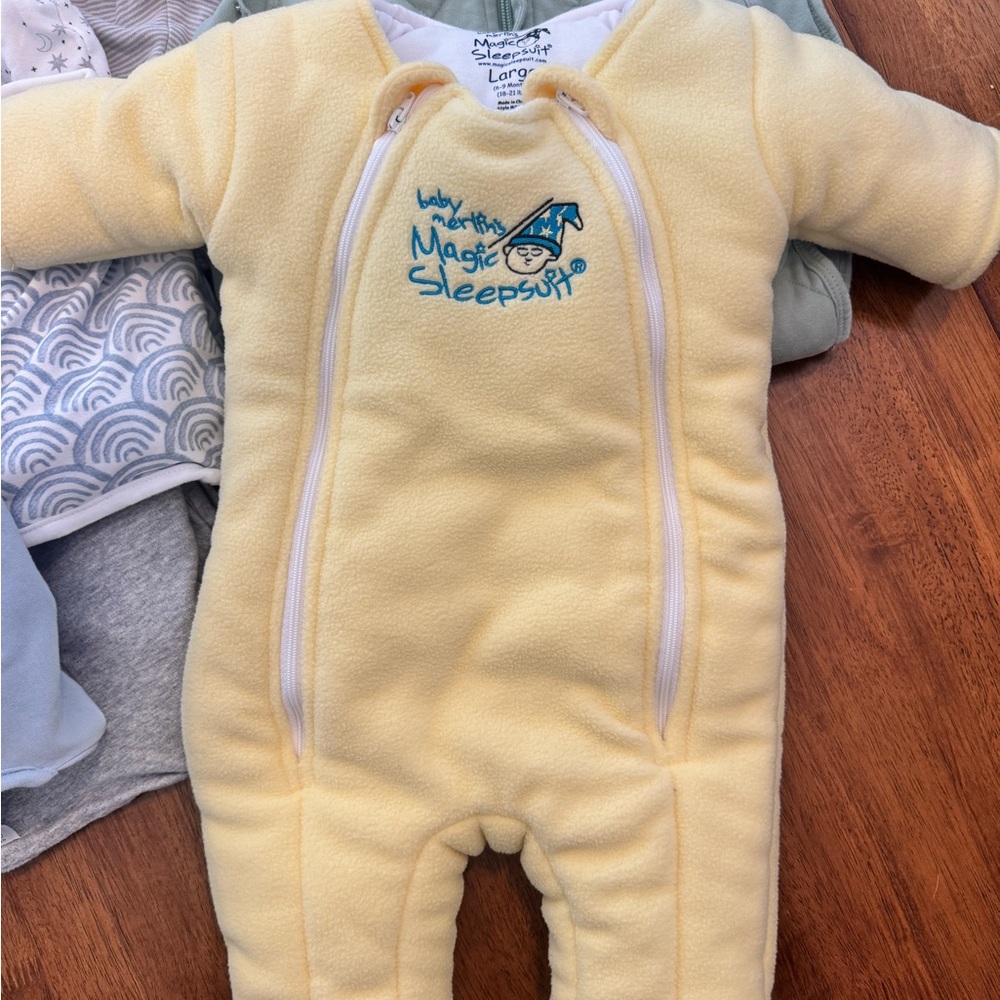 Baby Merlin’s Magic SleepSuit - Yellow - Microfleece